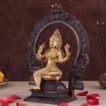 Pure Brass Goddess Mariamman with Prabhavali - 9" | Dual Copper Tone | Divine Rain & Fertility Deity | Intricate Craftsmanship | Compact Altar Decor